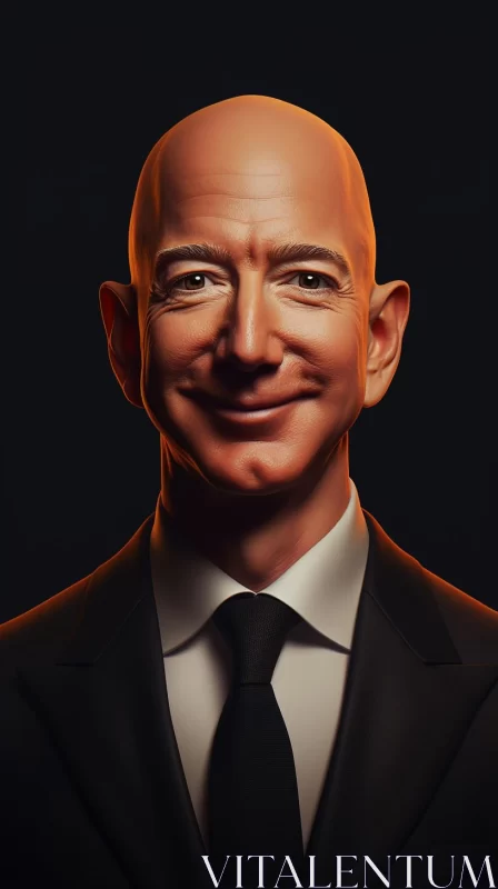AI ART Editorial Illustrative Portrait of Jeff Bezos