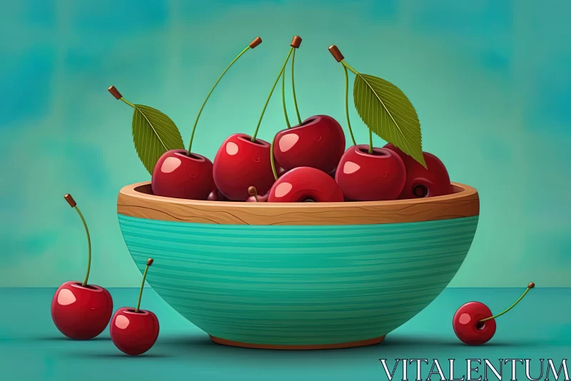 Cherries in a Bowl: A Fusion of 2D Game Art and Realism AI Image