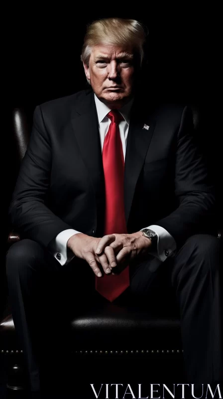 AI ART Chiaroscuro Portrait of Donald Trump in Red and Black