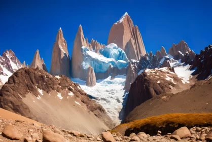 Glaciated Terrain with Chilean Mountains - A Majestic Landscape