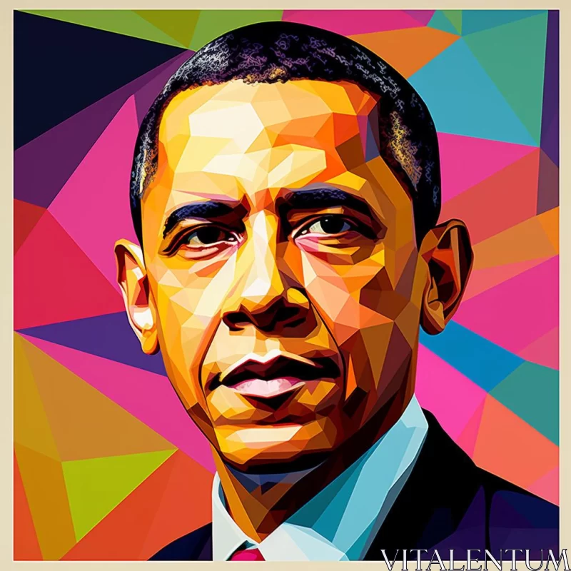 AI ART Abstract Geometric Artwork of Barack Obama