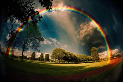 Rainbow Over Park: A Glorious Display of Nature's Beauty