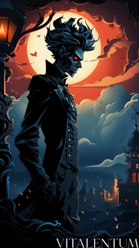 Spooky Neo-Victorian Nightmare Monster - Dark Comic Book-Inspired Art AI Image