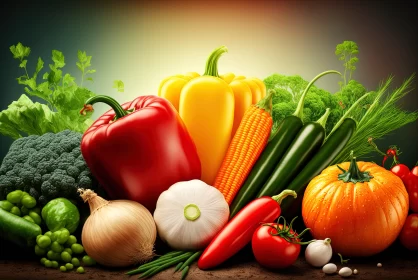 Fresh and Natural Vegetables Photorealistic Wallpaper