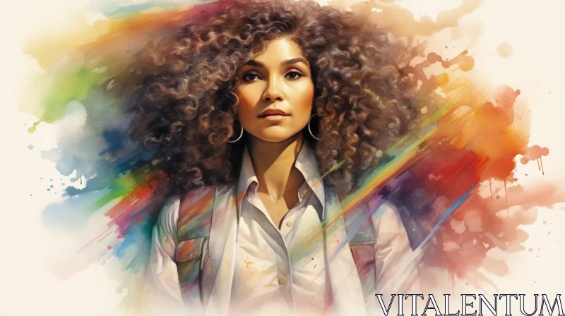 AI ART Colorful Digital Art of an Afro-American Woman