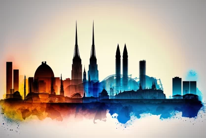Gothic-Inspired City Skyline Vector Illustrations