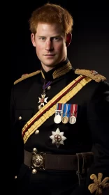 Prince Harry in Military Uniform: A Study in Opulence and Chiaroscuro