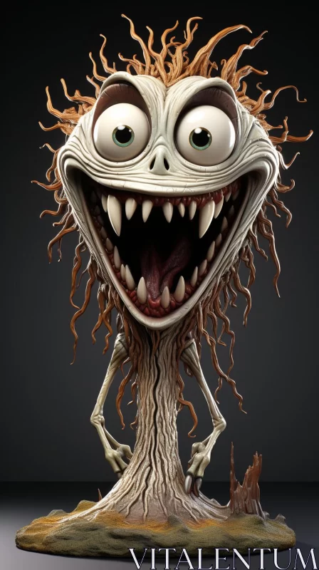 Grotesque Monster Caricature: A Detailed Character Design AI Image