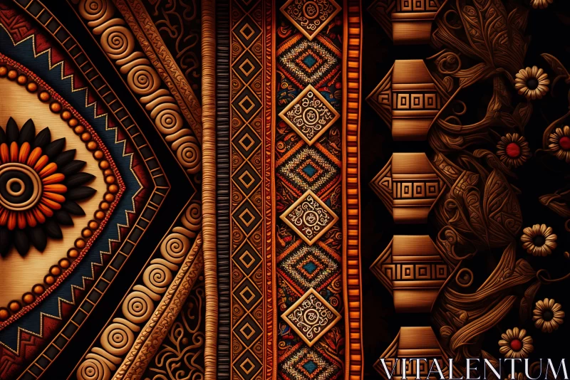 Indian Style Wallpaper with Realistic Wood Detailing AI Image