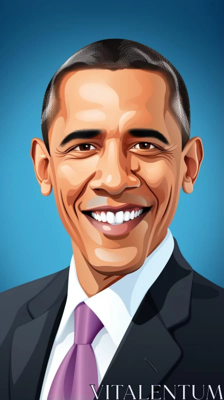 AI ART President Barack Obama Vector Illustration - Playful and Charming Style