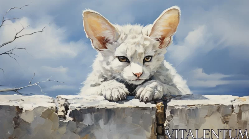 Sable Cat on Wall: An Artistic Portrayal AI Image