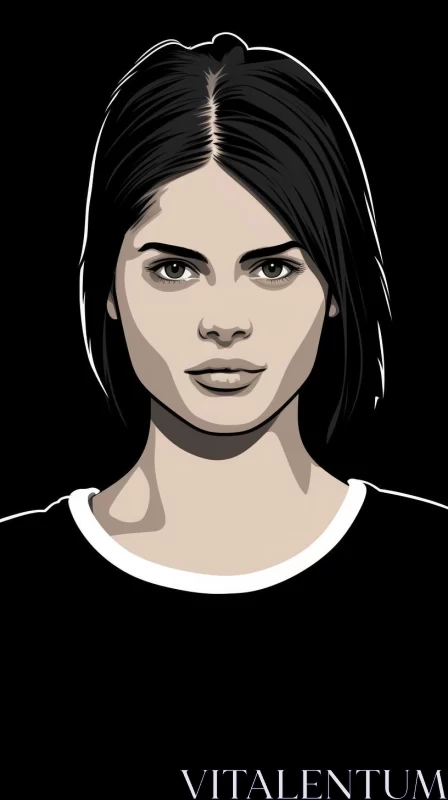 Selena Gomez Vector Art in Graphic Novel Style AI Image
