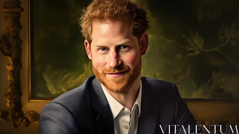 AI ART Smiling Prince Harry in Digital Art Portraiture