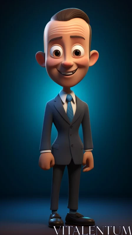 Childlike Business Cartoon Character - A Fine Blend of Professionalism and Innocence AI Image