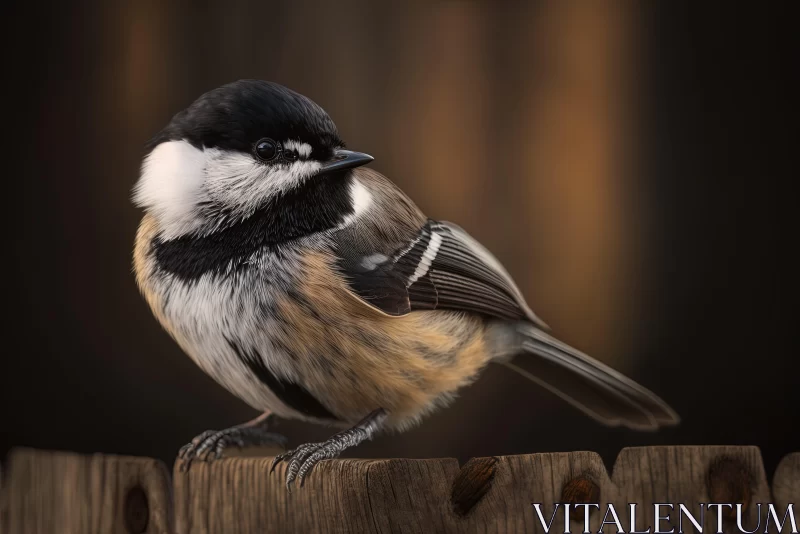 Graceful Bird on Wooden Fence - Furry Art Style AI Image