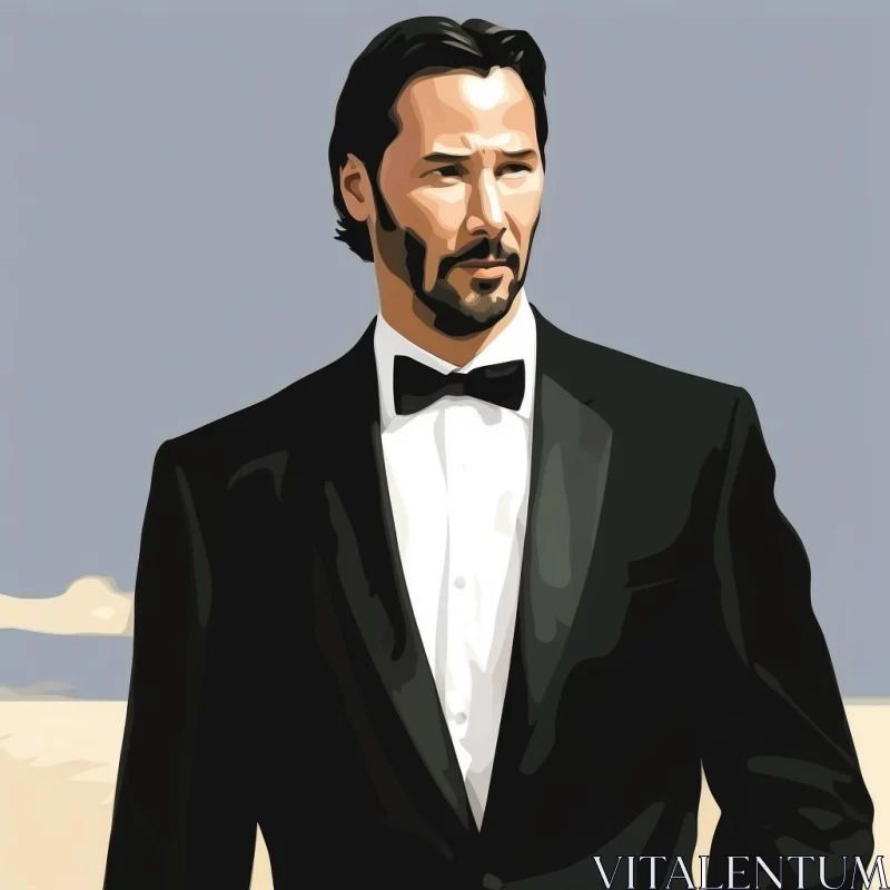 AI ART Elegant Man in Tuxedo: A McDonaldpunk Style Portrait
