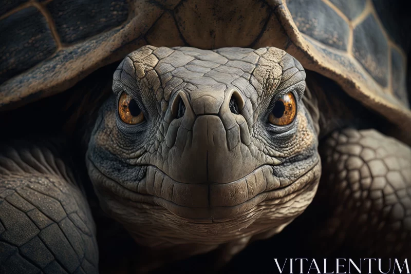Emotive Portraiture of a Tortoise - A Close-up Study AI Image