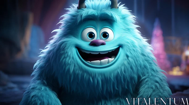 AI ART Disney's Monsters Inc Blue Furry Creature - A Fairytale Charm