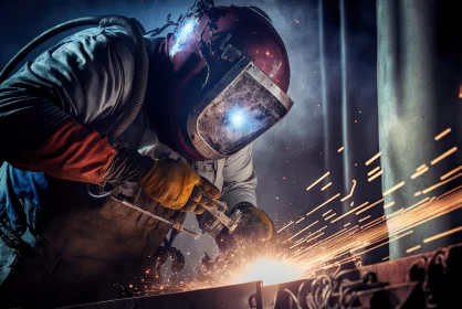 Industrial Artistry - A Photorealistic Portrayal of Welding