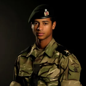 Portraiture of a Young Soldier in British Army Uniform