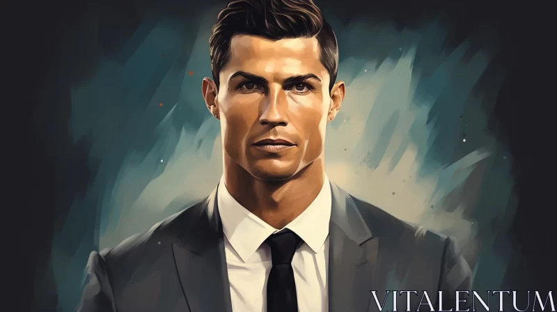 AI ART Captivating Cristiano Ronaldo Portrait - A Stylized Artwork