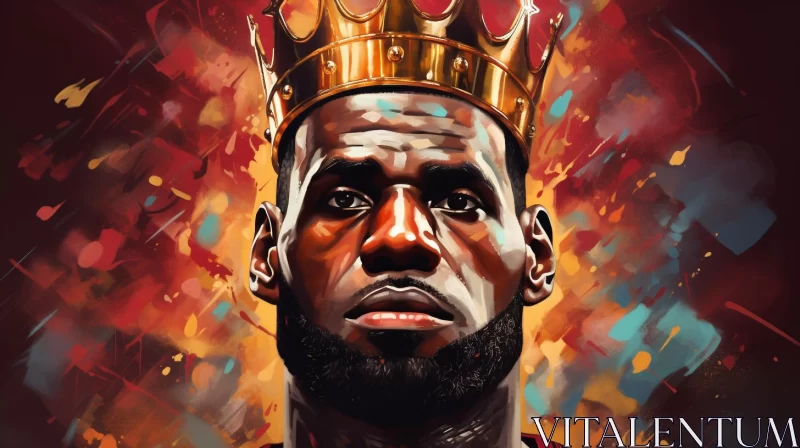 Illustrative Portrait of LeBron James: The NBA King AI Image