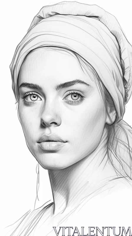 Street Style Realism - A Detailed Face Sketch AI Image