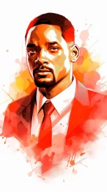 Will Smith Portrait: A Blend of Realism and Abstract Art