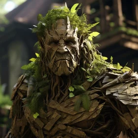 Nature-Inspired Forest Man: A Marvel of Mixed Media Artistry AI Image