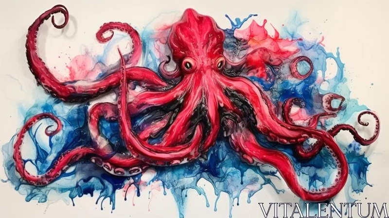 Octopus in Watercolor: An Exploration of Ocean Academia AI Image