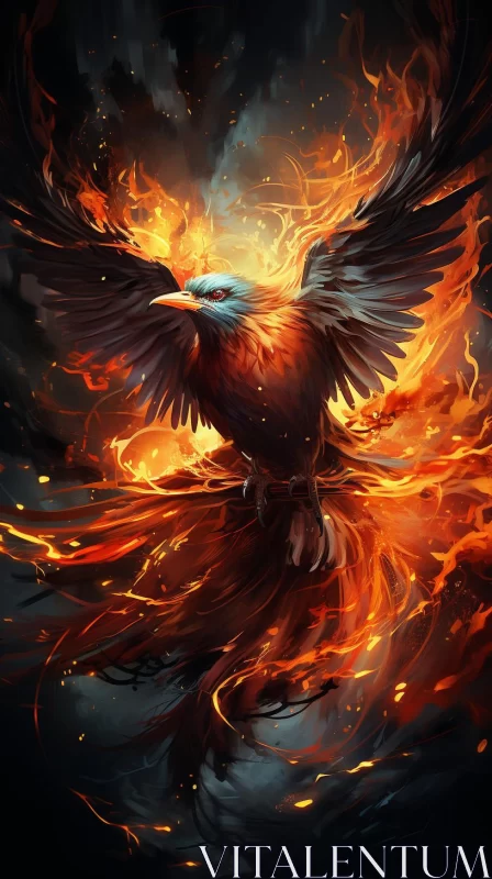 AI ART Phoenix Bird in Flames - A Stunning Fantasy Illustration