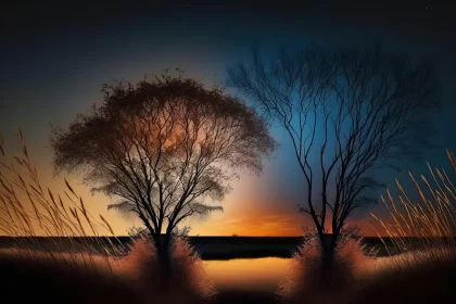 Enchanting Sunset: Romantic Moonlit Landscapes