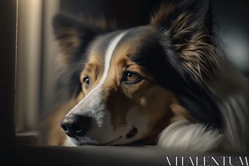 Emotionally Charged Digital Painting of a Collie Dog AI Image