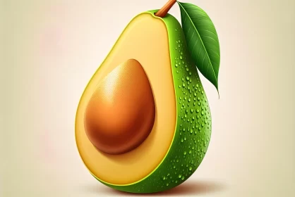 Realistic Avocado Art - Retro Style & Innovative Design