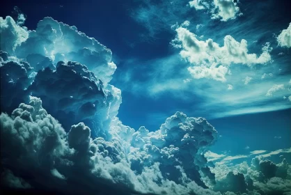 Surreal Cloudy Sky - Dark Cyan and Indigo AI Image