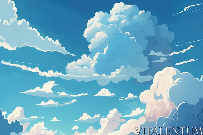 Cloudy Sky: A Detailed Graphic Novel Style Artwork AI Image