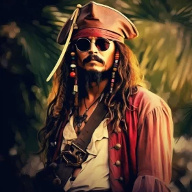 Johnny Depp Pirates of the Caribbean Poster - Vintage Adventure AI Image
