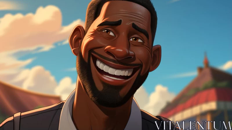 AI ART Smiling Cartoon Character with a Hip-Hop Twist
