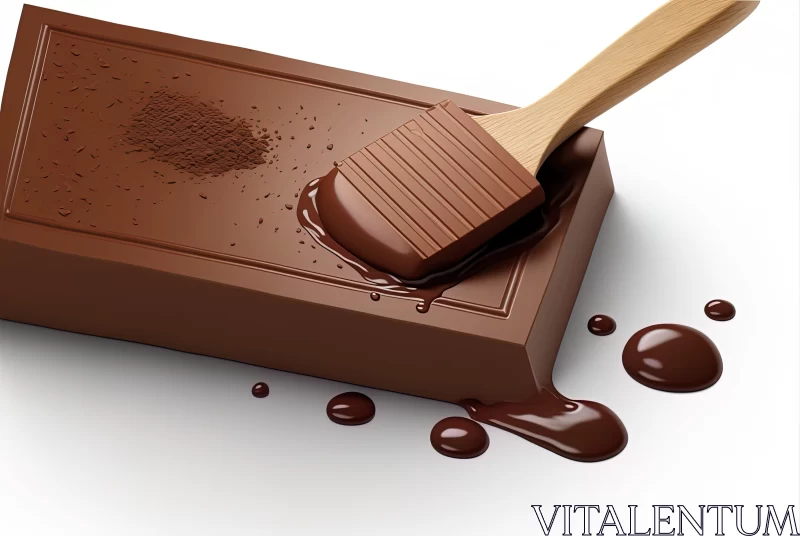 Artistic Representation of Chocolate Bar in Photorealistic Style AI Image