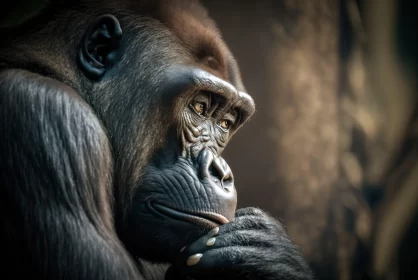 Emotive Gorilla Portraiture - A Pensive Capture