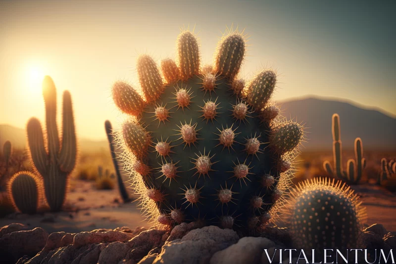 Desert Sunset: An Exploration of Texture and Light AI Image