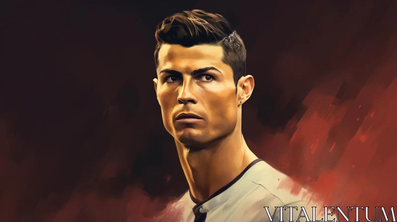 Captivating Cristiano Ronaldo Portrait - Soccer Star Artwork AI Image
