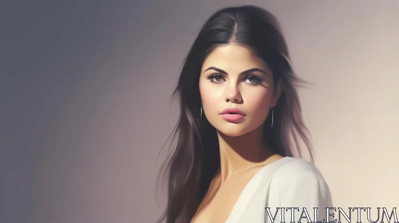 Selena Gomez Wallpapers and Images in Caricature-like Style AI Image