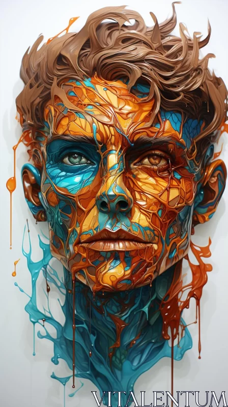 Colorful and Intricate Portrait of a Man AI Image