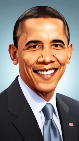 Playful Studio Portrait of Barack Obama AI Image