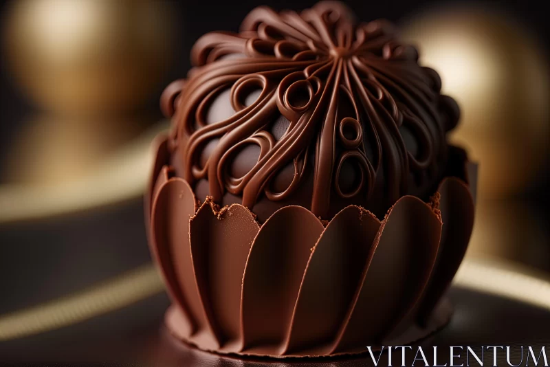 Baroque-Inspired Chocolate Egg Art - A Dance of Light and Shadow AI Image