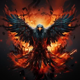 Phoenix Rising from Flames - Bold Digital Illustration AI Image