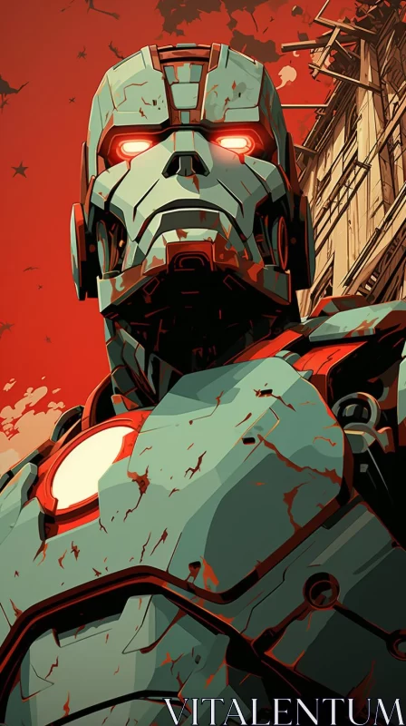Iron Man Silhouette Poster Art: A Deconstructive Approach AI Image