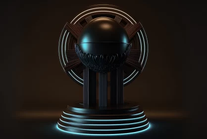 Futuristic 3D Trophy with Symmetrical Design