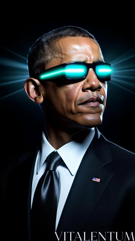 AI ART Barack Obama in a Futuristic Light: A Cyberpunk Aesthetic